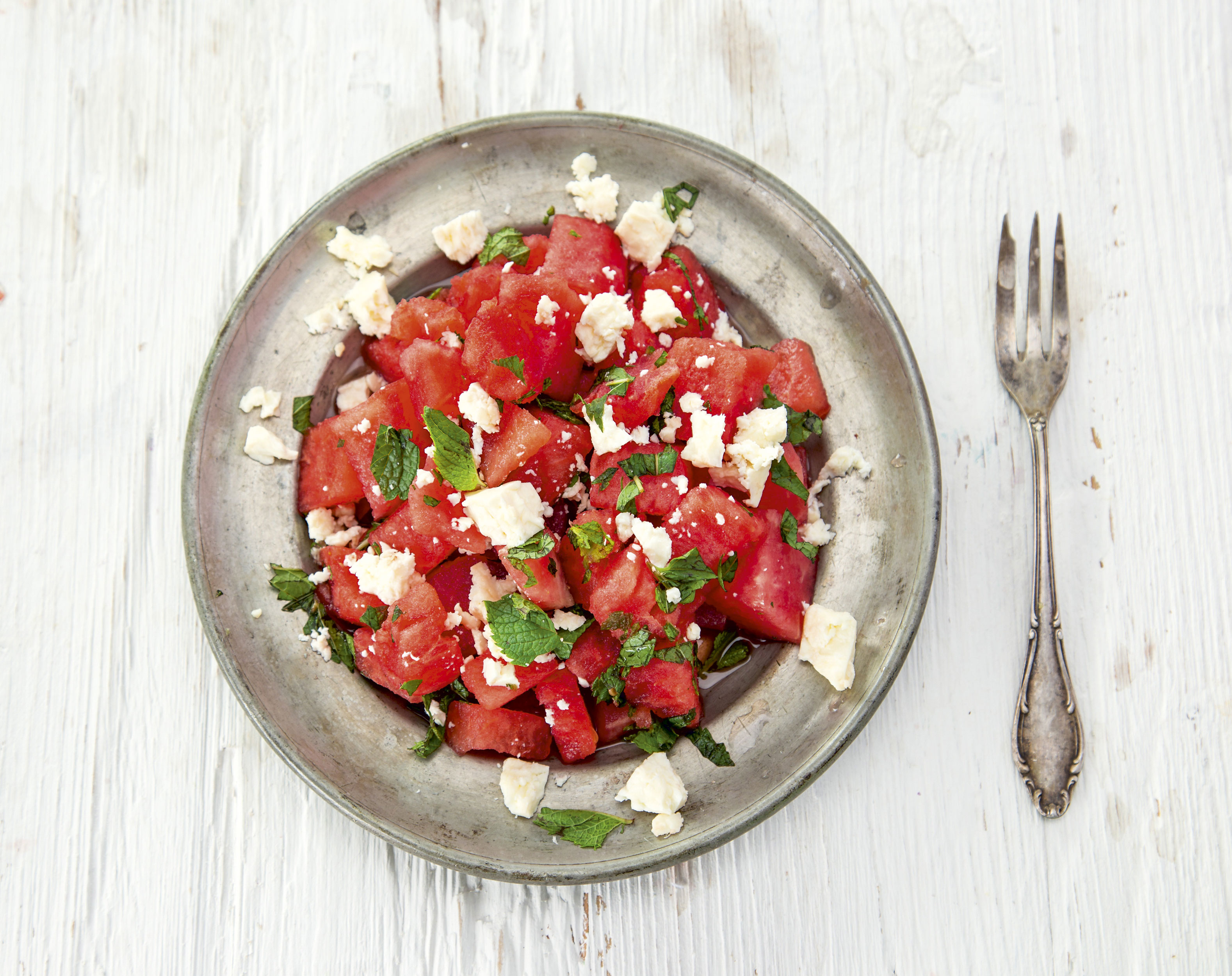 Sommerrezept: Wassermelonensalat mit Feta und Minze